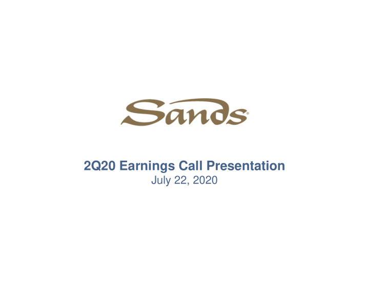 2q20 earnings call presentation