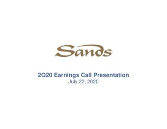2Q20 Earnings Call Presentation  July 22, 2020  Forward Looking Statements  This presentation