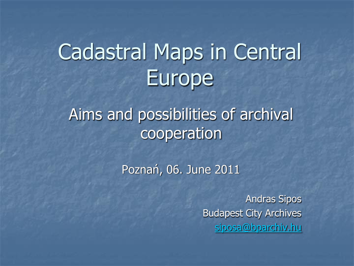 cadastral maps in central