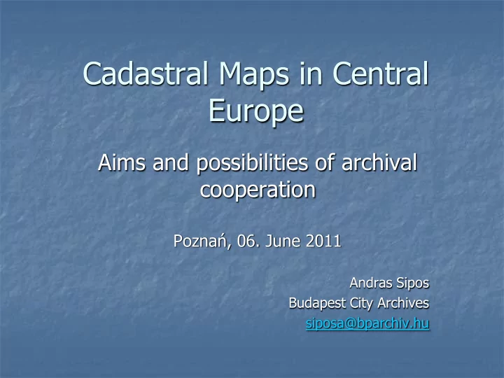 cadastral maps in central