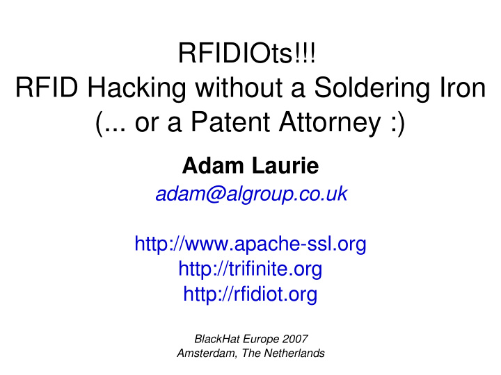 rfidiots rfid hacking without a soldering iron or a