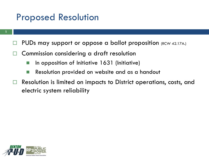 proposed resolution
