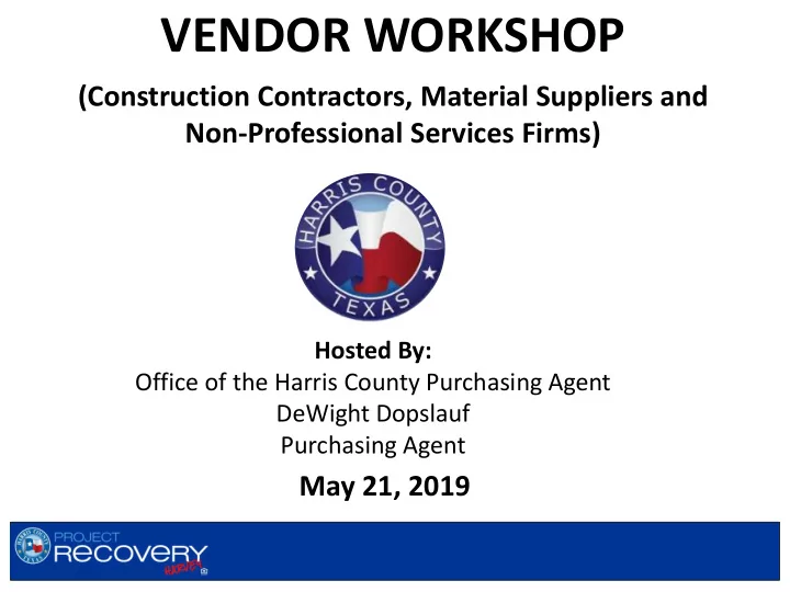 vendor workshop