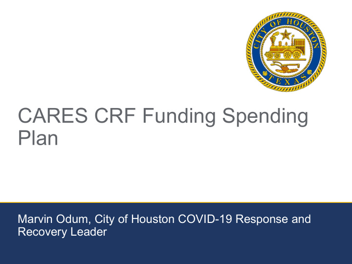 cares crf funding spending plan