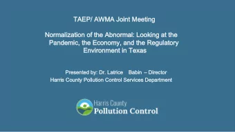 TAEP/ AWMA Joint Meeting  TAEP/ AWMA Joint Meeting  Normalization of the Abnorm  Normalization of