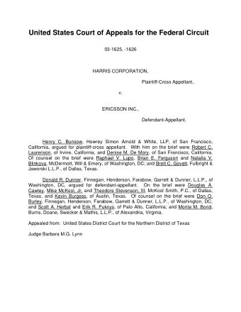 United States Court of Appeals for the Federal Circuit  03-1625, -1626  HARRIS CORPORATION,