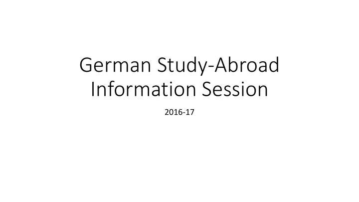 information session