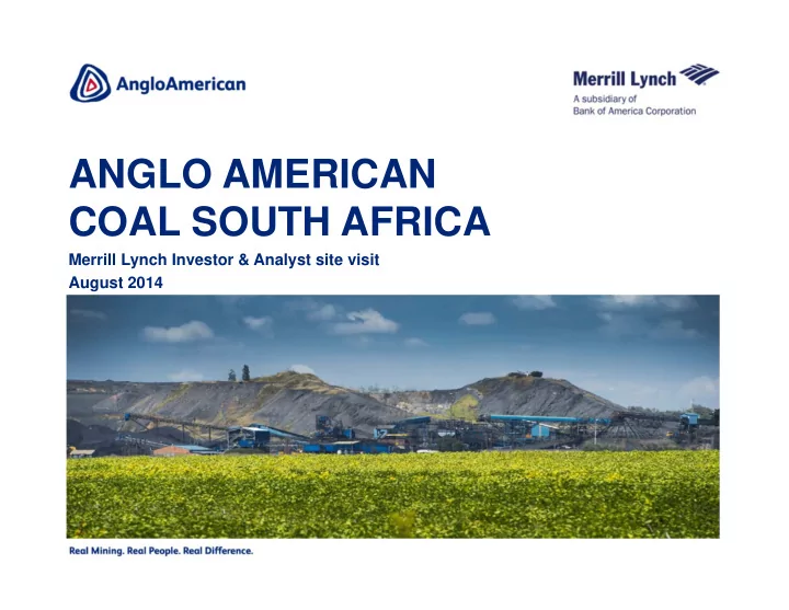 anglo american coal south africa