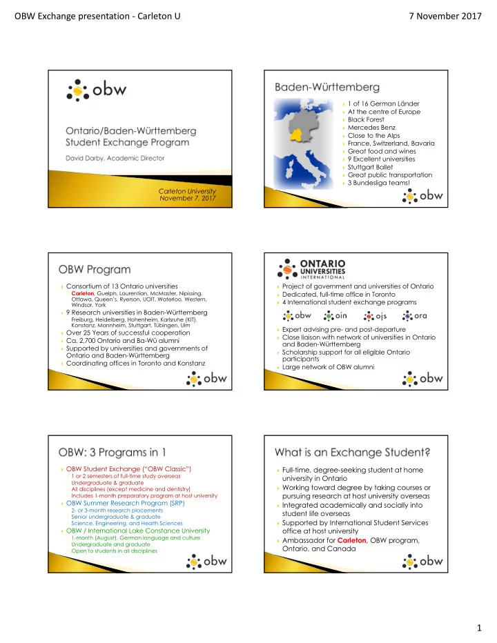 obw exchange presentation carleton u 7 november 2017