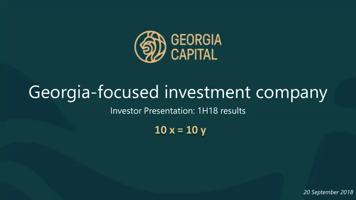 georgia focused investment company