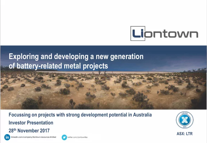 exploring and developing a new generation of battery