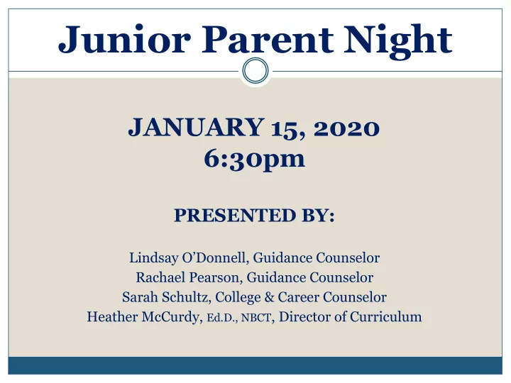 junior parent night