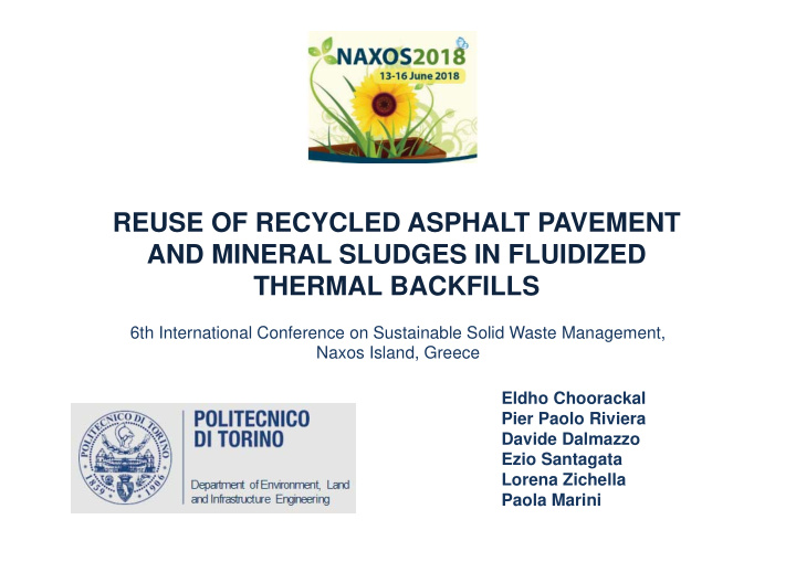 reuse of recycled asphalt pavement and mineral sludges in