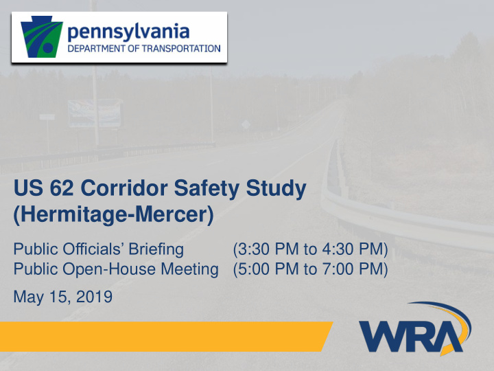 us 62 corridor safety study hermitage mercer