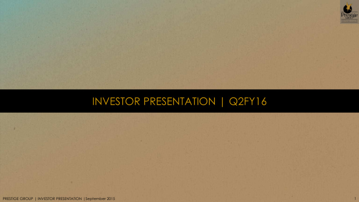 investor presentation q2fy16