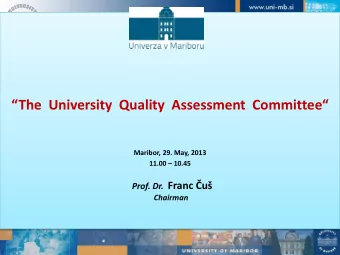 UNIVERZITET NA TRITU ... - TREND 2013  The  University  Quality  Assessment  Committee