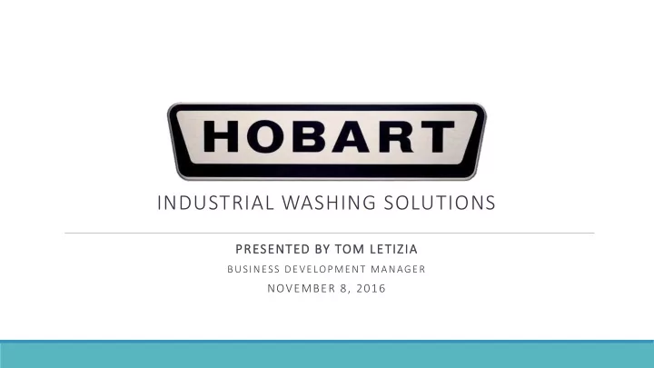 industrial washing solutions