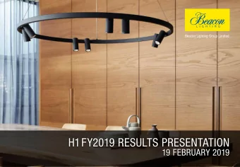 H1FY2019 RESULTS PRESENTATION  19 FEBRUARY 2019  CONTENTS  1  RESULTS OVERVIEW  2  FINANCIAL