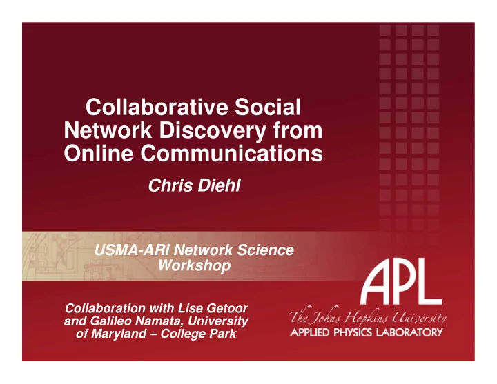 collaborative social network discovery from online