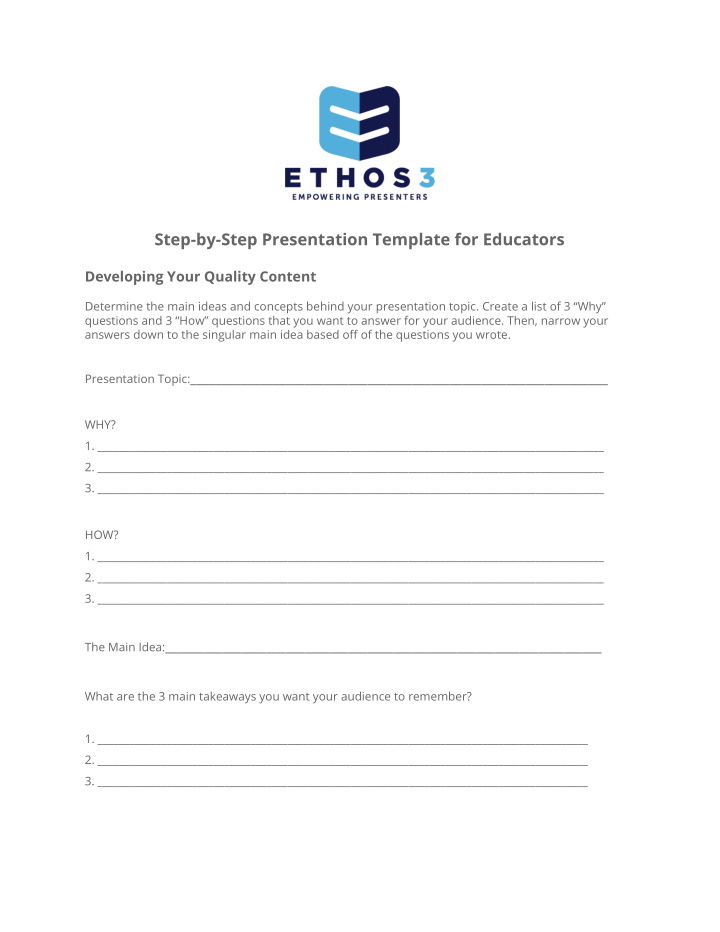 step by step presentation template for educators