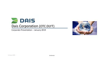 Disclaimer / Safe Harbor Statement  Disclaimer This document is based on information provided by