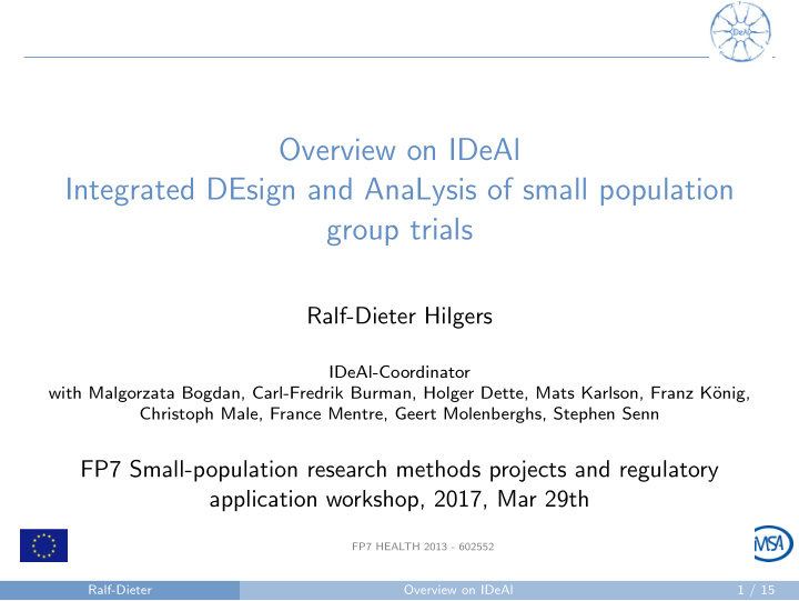 test overview on ideal integrated design and analysis of