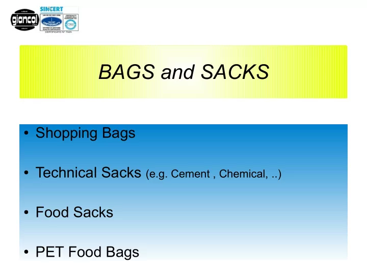 bags and sacks