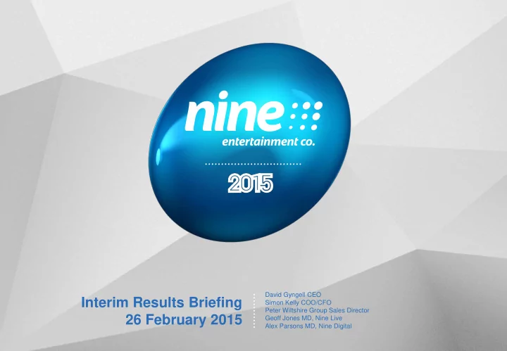 interim results briefing