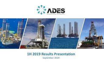 1H 2019 Results Presentation  September 2019  Disclaimer The information contained in this document