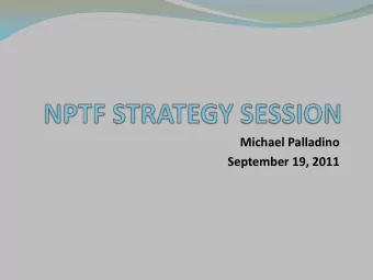 Michael Palladino  September 19, 2011  1 Todays Agenda  Review of the main drivers for change