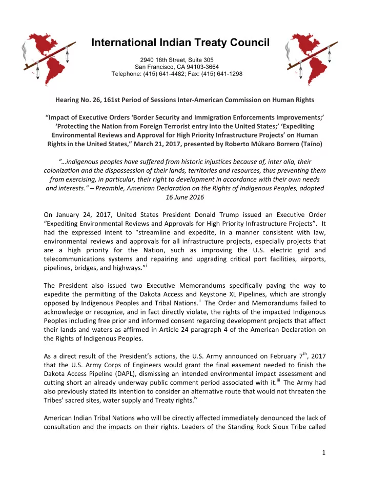 international indian treaty council
