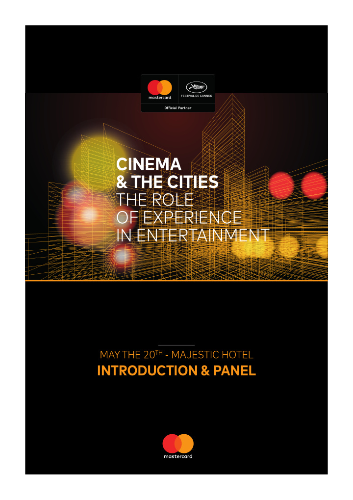 cinema the cities the role of experience in entertainment