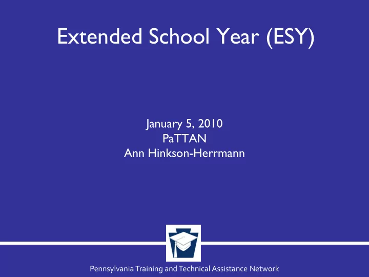 extended school year esy