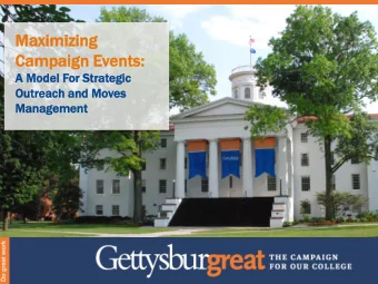 Max  aximizing  imizing  Cam  ampaig  paign  n Eve  Events:  nts:  A Model  l For Str  Strategic