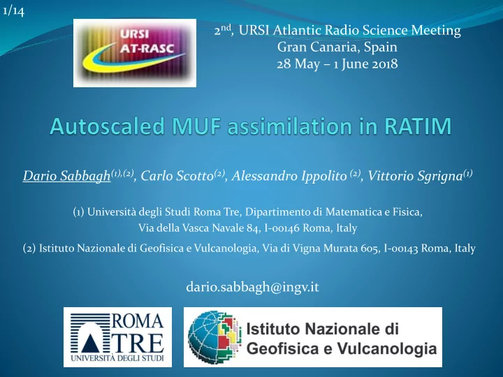 1 14 2 nd ursi atlantic radio science meeting gran