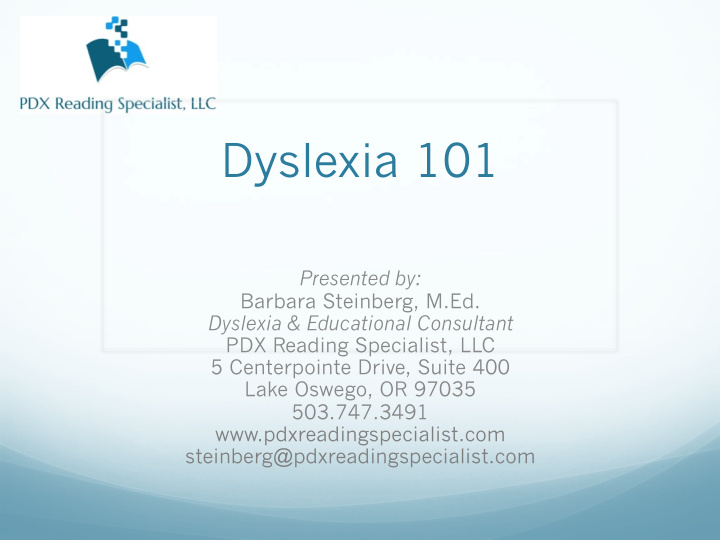 dyslexia 101