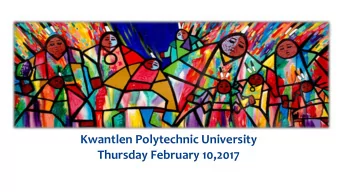 Kwantlen Polytechnic University  Thursday February 10,2017 Were living in exponential times Did