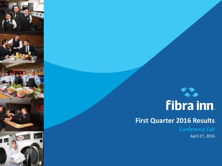 first quarter 2016 results