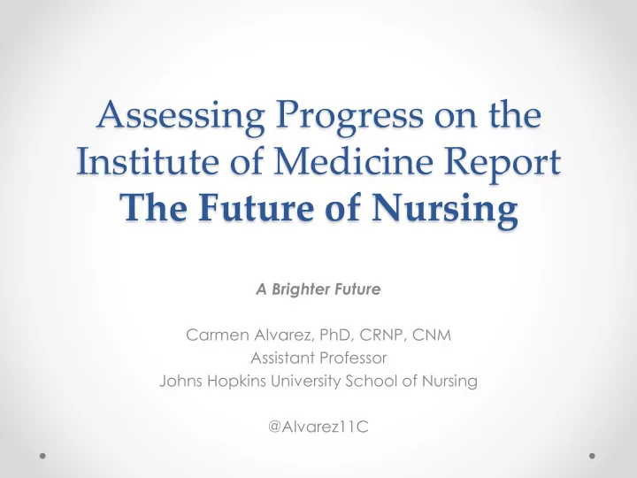 assessing progress on the
