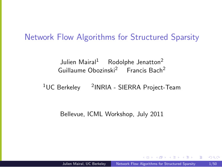 network flow algorithms for structured sparsity