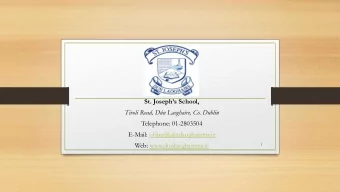 Tivoli Road, Dn Laoghaire, Co. Dublin  Telephone: 01-2803504  E-Mail: office@dunlaoghairens.ie