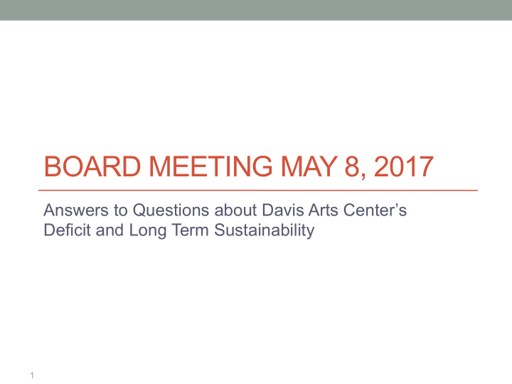 board meeting may 8 2017