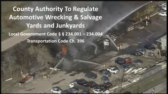 County Authority To Regulate  Automotive Wrecking &amp; Salvage  Yards and Junkyards Local