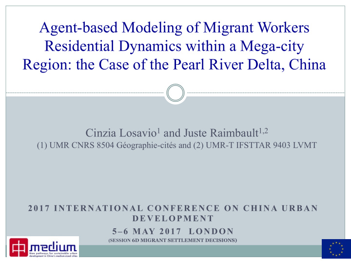 agent based modeling of migrant workers residential