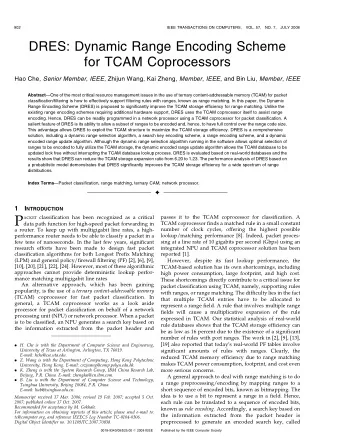 P  passes it to the TCAM coprocessor for classification. A ACKET classification has been recognized