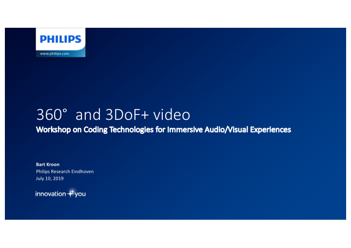 360 and 3dof video