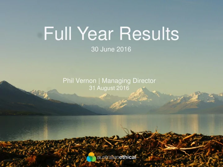 full year results