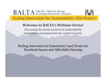 Welcome  to  BALTAs  Webinar  Series!    Discussing  the  latest