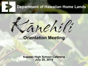 Orientation Meeting  Kapolei High School Cafeteria  July 20, 2019  Announcements  Restrooms