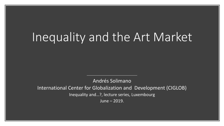 inequality and the art market